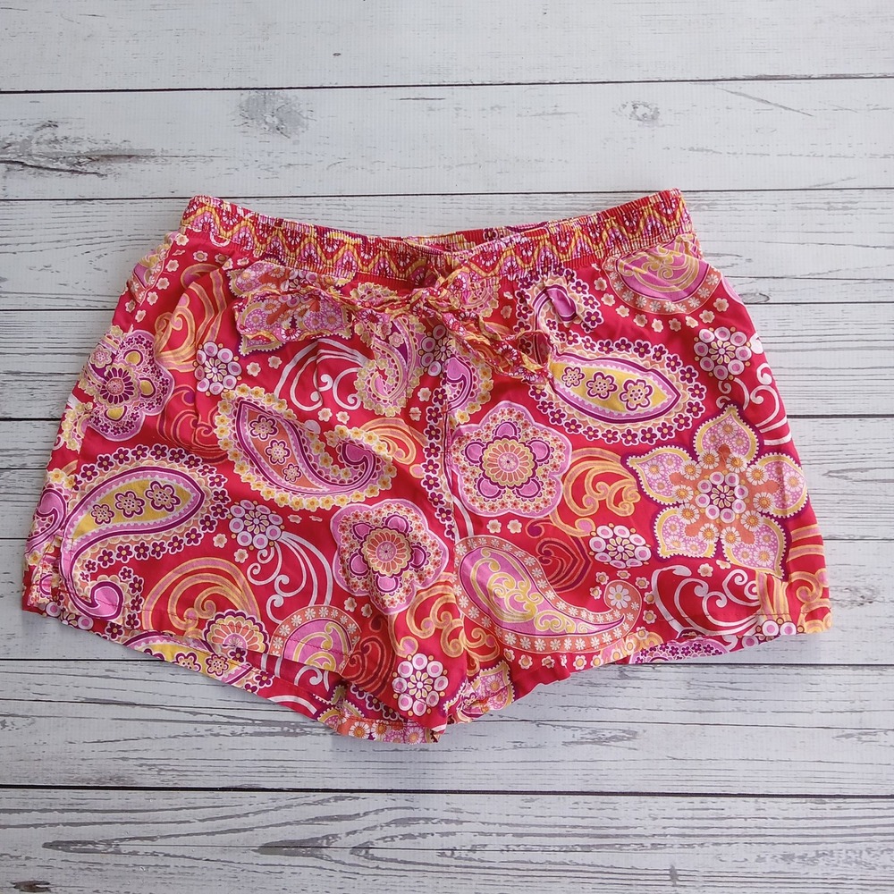 Vera Bradley Paisley Print Lounge Sleep Boxer Shorts Elastic Waist Women's Sz.M‎